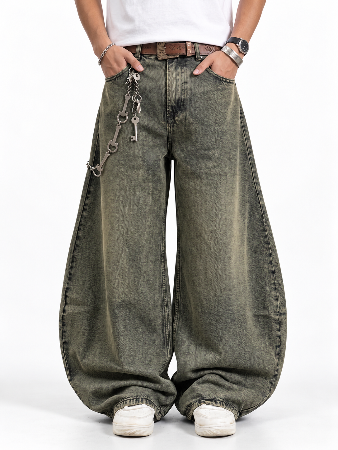 Dirty Olive Baggy Jeans